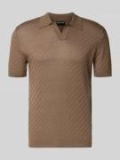 Emporio Armani Slim Fit Poloshirt mit Lyocell-Anteil in Mittelbraun, G...