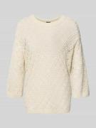 JOOP! Strickpullover mit 3/4-Arm Modell 'Kilana' in Beige, Größe 34