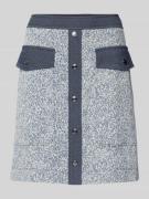 Marc Cain Knielanger Rock aus Viskose-Mix in Marine Melange, Größe 34