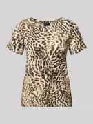 monari T-Shirt im Leo-Look mit Rundhalsausschnitt in Hellbraun Melange...