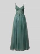Luxuar Regular Fit Abendkleid mit floralem Spitzenbesatz in Mint Melan...