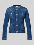 Liu Jo White Jeansjacke mit Rundhalsausschnitt in Dunkelblau, Größe 32