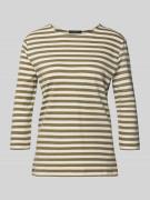 Oui T-Shirt mit Rundhalsausschnitt und 3/4-Arm in Khaki, Größe 34