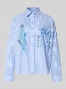 Milano Italy Regular Fit Hemdbluse mit Viskose-Anteil und Statement-Pr...