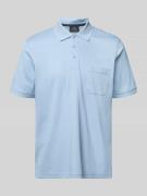 RAGMAN Relaxed Fit Poloshirt aus Baumwoll-Mix in Hellblau, Größe L