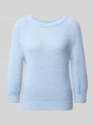 monari Strickpullover mit Rundhalsausschnitt und 3/4-Arm in Hellblau, ...