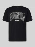 CHAMPION T-Shirt mit Logo und Rundhalsausschnitt in Black, Größe L