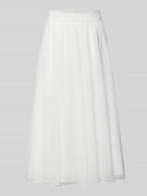 Luxuar Midirock aus Chiffon mit Reißverschluss in Offwhite, Größe 34