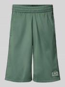 EA7 Emporio Armani Shorts mit Logo und Eingrifftaschen in Gruen, Größe...