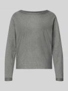 comma Strickpullover aus Viskose-Mix mit U-Boot-Ausschnitt in Anthrazi...