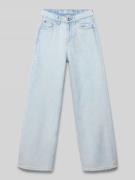 Garcia Straight Fit Jeans mit Knopfverschluss Modell 'Ilvy' in Hellbla...