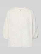 Milano Italy Langarmbluse aus Baumwoll-Mix in Offwhite, Größe 36