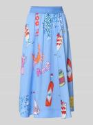 Milano Italy Midirock aus reiner Baumwolle in Hellblau, Größe 34