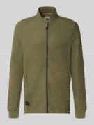 camel active Sweatjacke mit Stehkragen und Reißverschluss in Oliv, Grö...