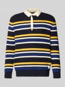 Gant Strickpullover mit Polokragen und Label-Patch in Marine, Größe L