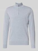 Profuomo Strickpullover aus Lyocell-Mix mit Stehkragen in Hellblau, Gr...