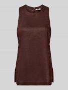 ECOALF Top aus Leinen mit Rundhalsausschnitt Modell 'SIA' in Mittelbra...