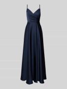 Laona Abendkleid aus Satin mit Spaghettiträgern in Dunkelblau, Größe 3...
