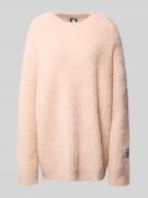 Karo Kauer Oversized Strickpullover mit Label-Detail in Rose, Größe L