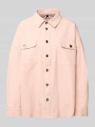 Karo Kauer Oversized Hemdjacke mit Brusttaschen in Rose, Größe M/L