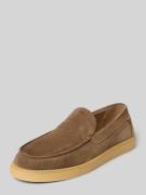 Marc O'Polo Loafer aus reinem Rindnubuk Modell 'KARO 6B' in Taupe, Grö...