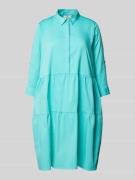 Milano Italy Knielanges Kleid im Stufen-Look in Helltuerkis, Größe 40