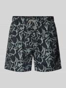 Emporio Armani Regular Fit Shorts mit Allover-Logo-Print in Black, Grö...