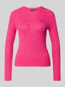 Polo Ralph Lauren Strickpullover mit Zopfmuster Modell 'JULIANNA' in P...