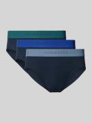 Schiesser Slip aus Baumwoll-Mix mit Label-Detail im 3er-Pack in Marine...