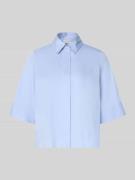 Milano Italy Boxy Fit Bluse mit verdeckter Knopfleiste in Hellblau, Gr...