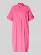 Milano Italy Knielanges Hemdblusenkleid mit Knopfleiste in Pink, Größe...