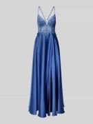 Laona Abendkleid mit Stitchings und rückseitiger Schnürung in Blau, Gr...