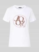 JOOP! T-Shirt mit Strasssteinbesatz in Weiss, Größe 34