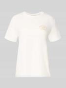 Gant T-Shirt mit Rundhalsausschnitt und Logo in Ecru, Größe L