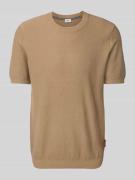 JOOP! Jeans T-Shirt mit gerippten Abschlüssen Modell 'Simoro' in Beige...