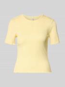 Only Slim Fit T-Shirt aus Baumwoll-Mix Modell 'TENNA' in Hellgelb, Grö...