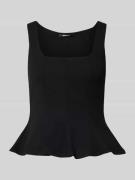 Gina Tricot Slim Fit Top in Falten-Optik in Black, Größe M