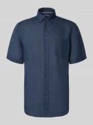 Christian Berg Men Regular Fit Freizeithemd aus Leinen in Dunkelblau, ...
