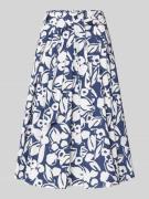 More & More Midirock mit elastischem Saum und Bindegürtel in Marine, G...