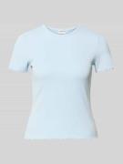 Jake*s Casual T-Shirt mit Wellensaum in Hellblau, Größe L