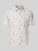 Jake*s Slim Fit Business Hemd aus Leinen-Misch mit Kentkragen in Dunke...