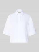 Milano Italy Boxy Fit Bluse mit verdeckter Knopfleiste in Weiss, Größe...
