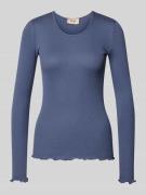 MOS MOSH Longsleeve mit Seiden-Anteil Modell 'Elaine' in Bleu Melange,...