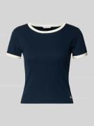 TOMMY HILFIGER Slim Fit T-Shirt aus Baumwoll-Mix in Dunkelblau, Größe ...