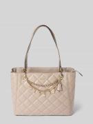 Guess Umhängetasche mit Ketten-Detail Modell 'LIBBY NOEL TOTE' in Taup...