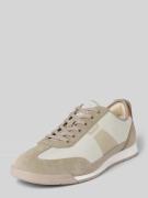 BOSS Low Top Sneaker mit Leder-Besatz Modell 'Nitan' in Beige, Größe 4...