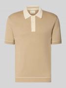 Gant Slim Fit Poloshirt mit Logo-Stitching in Beige, Größe L