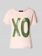 miss goodlife T-Shirt mit Paillettenbesatz in Hellrosa, Größe L