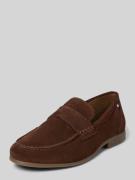 bugatti Loafer aus echtem Leder mit Logo-Detail Modell 'Trip' in Dunke...