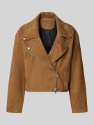 STAND STUDIO Lederjacke mit Reverskragen Modell 'Kaia' in Hellbraun, G...